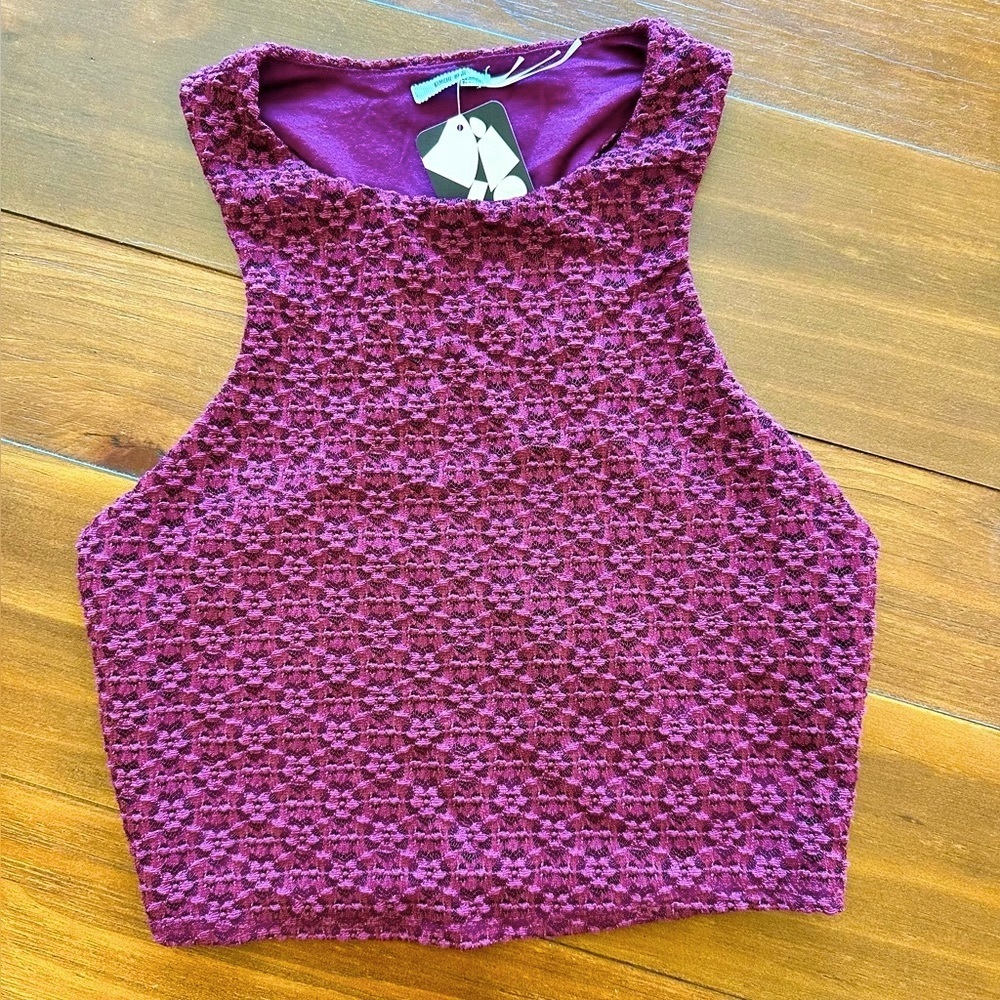 Kimchi Blue Plum Textured Crop Top